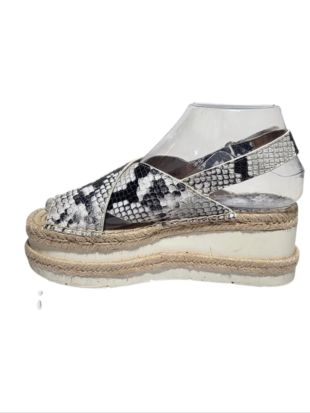 EUC MARC FISHER GANDY SNAKESKIN PLATFORM ESPADRILLE SANDALS SZ 6
